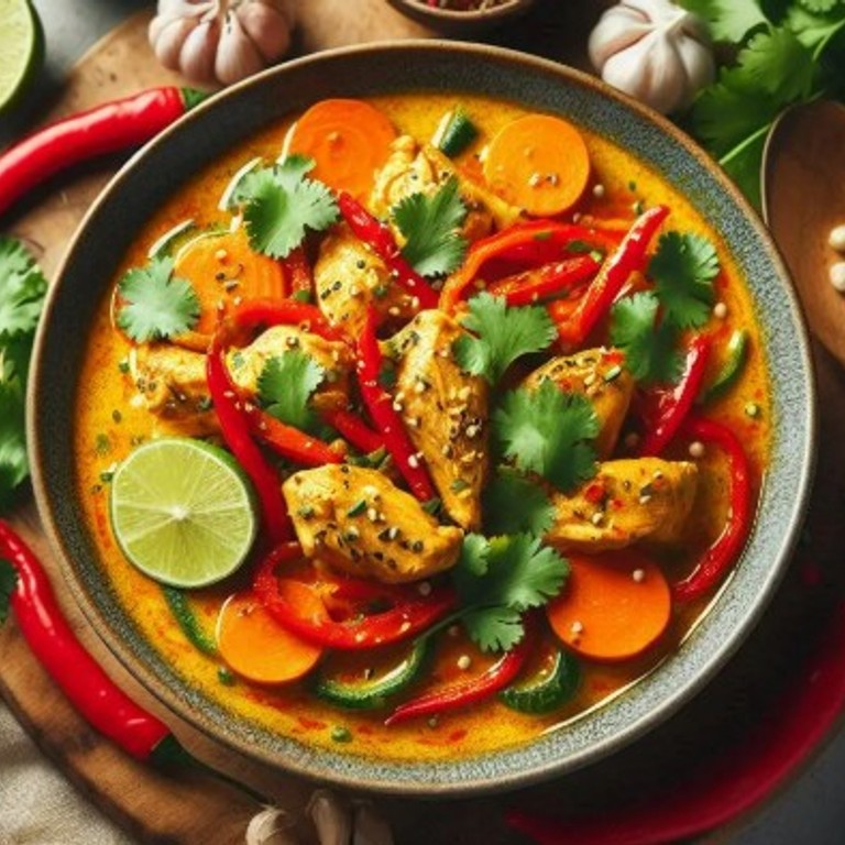 Thai Chicken Curry with Cilantro-Garlic-Ginger-Lime