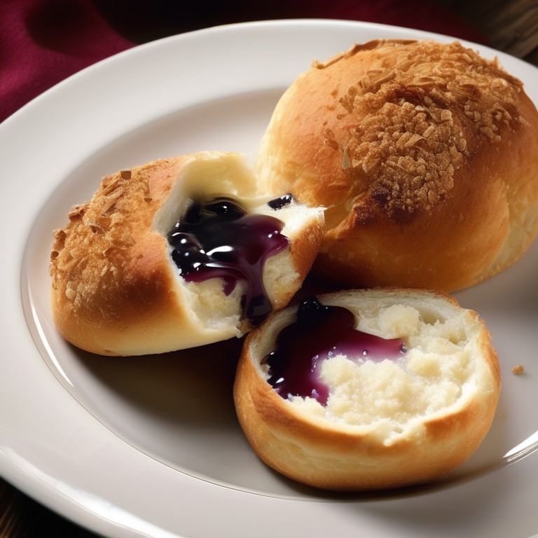 Cheese-Stuffed Grape Jam Bread Rolls