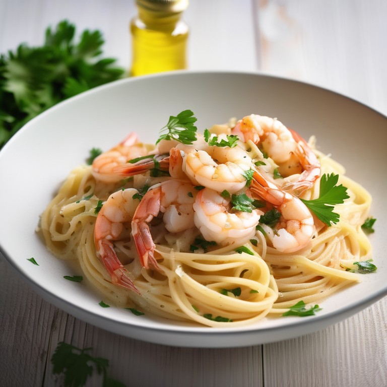 Coconut Oil Garlic Shrimp Pasta