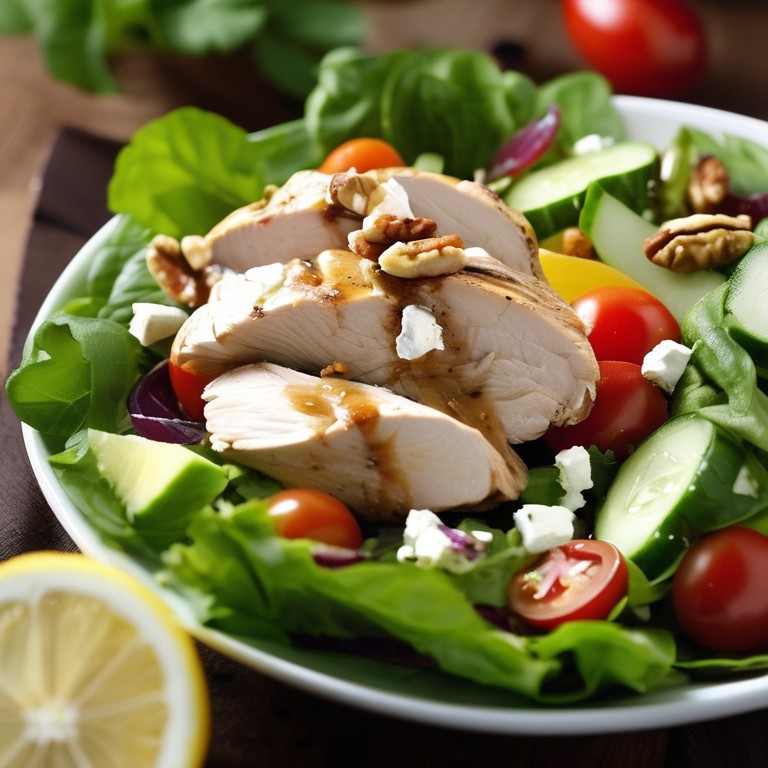 Grilled Chicken Salad with Lemon Herb Dressing