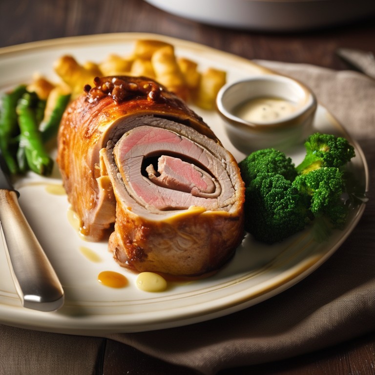 Рулет из грудинки свинины в мультиварке