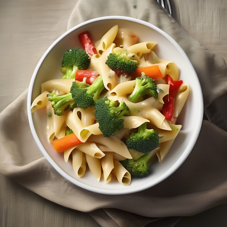 Gemüse-Nudeltopf mit Frischkäse-Sauce