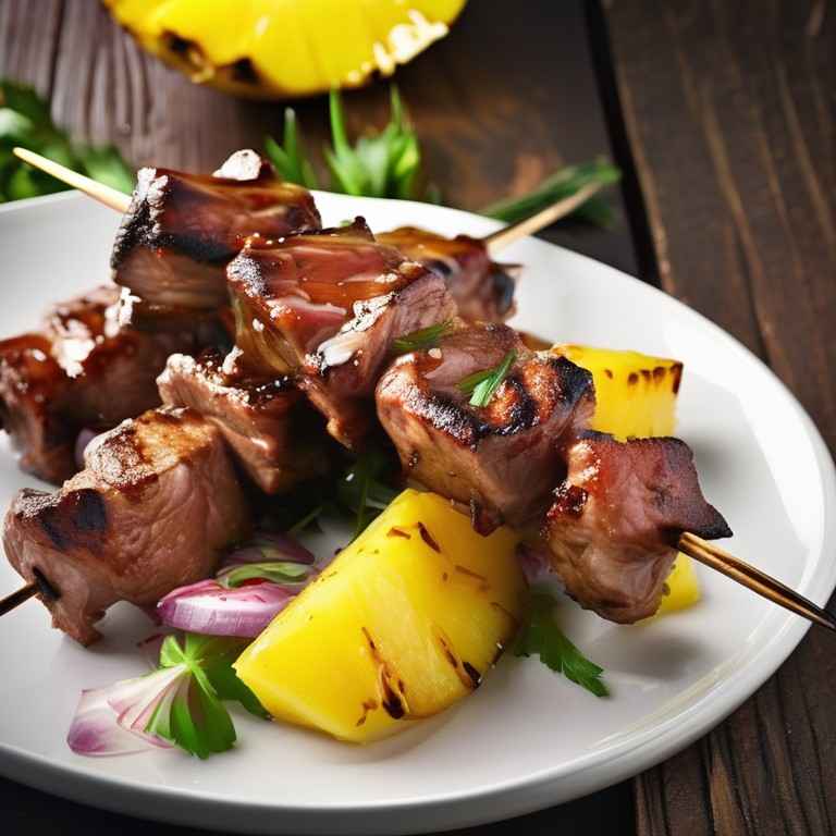 Pineapple Glazed Meat Skewers