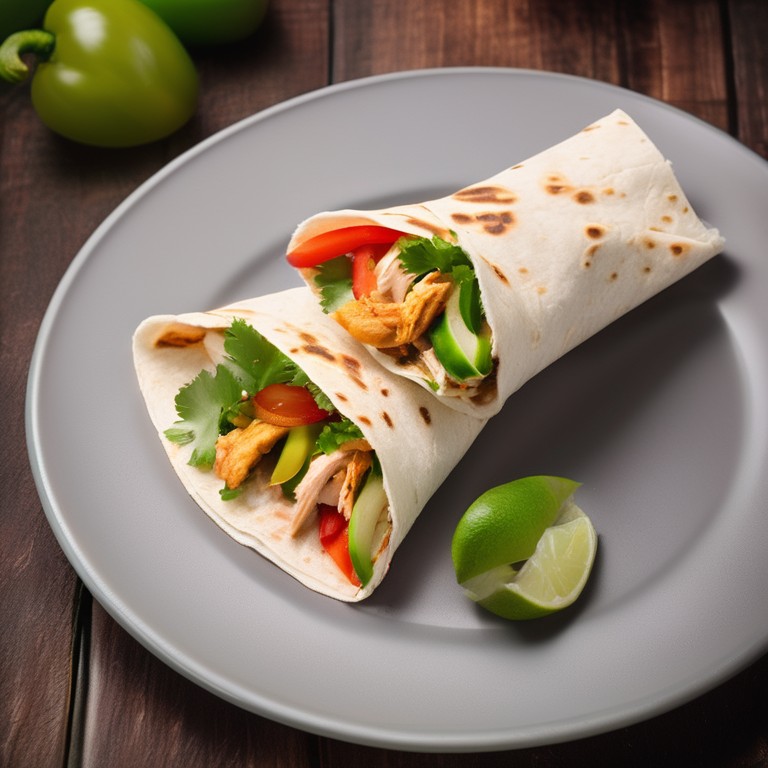 Gemüse-Hähnchen-Wraps