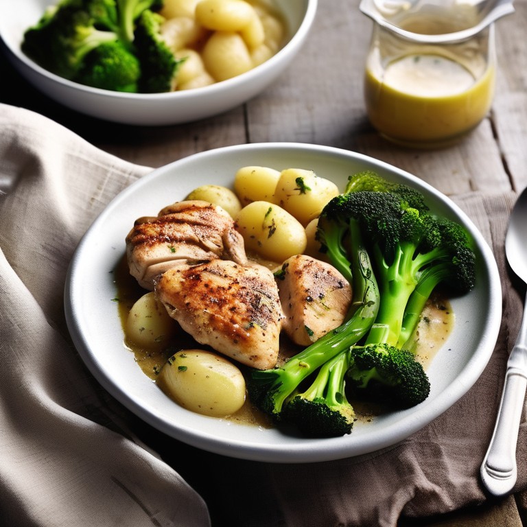 Garlic Herb Chicken with Gnocchi and Broccoli