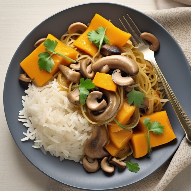 Poêlée de Courge Butternut et Champignons