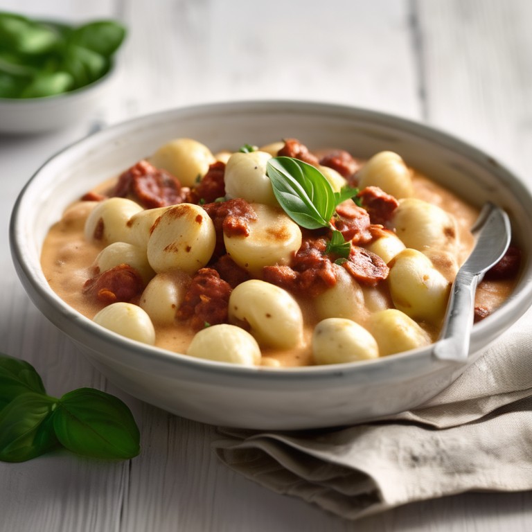 Gnocchi mit Chorizo-Sahne-Camembert-Sauce