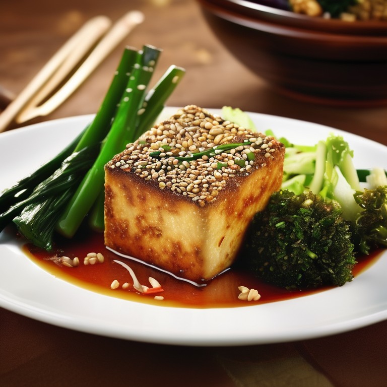 Sesame Crusted Tofu with Stir-Fried Vegetables