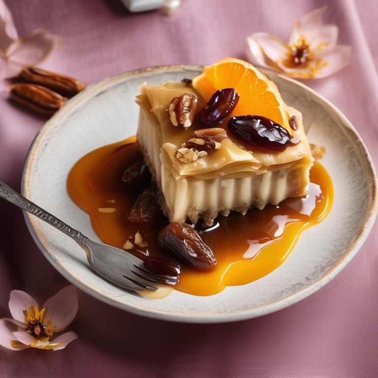 Date and Orange Blossom Baklava Cheesecake