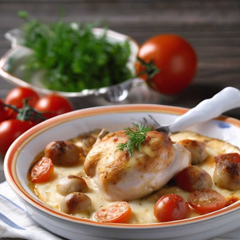 Poulet Blanc aux Oignons et à la Tomate