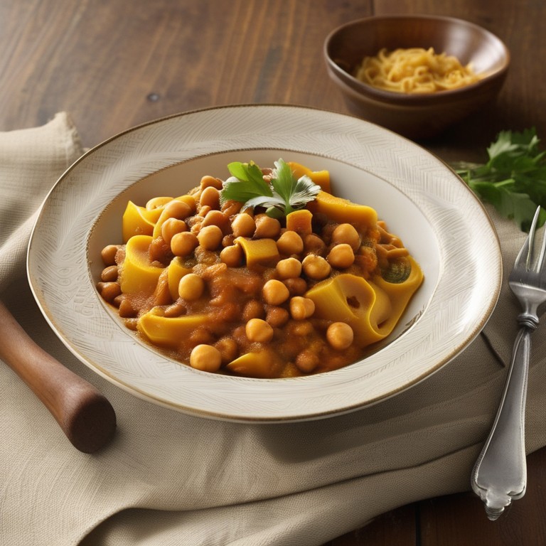 Butternut Squash and Chickpea Curry with Pasta