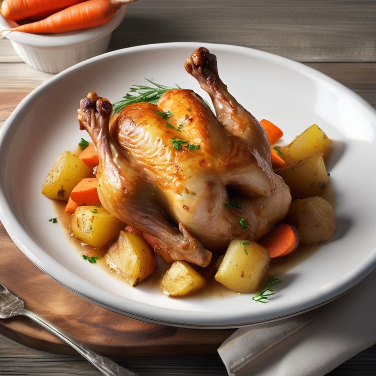 Chicken with Onion, Garlic, Potatoes, and Carrots