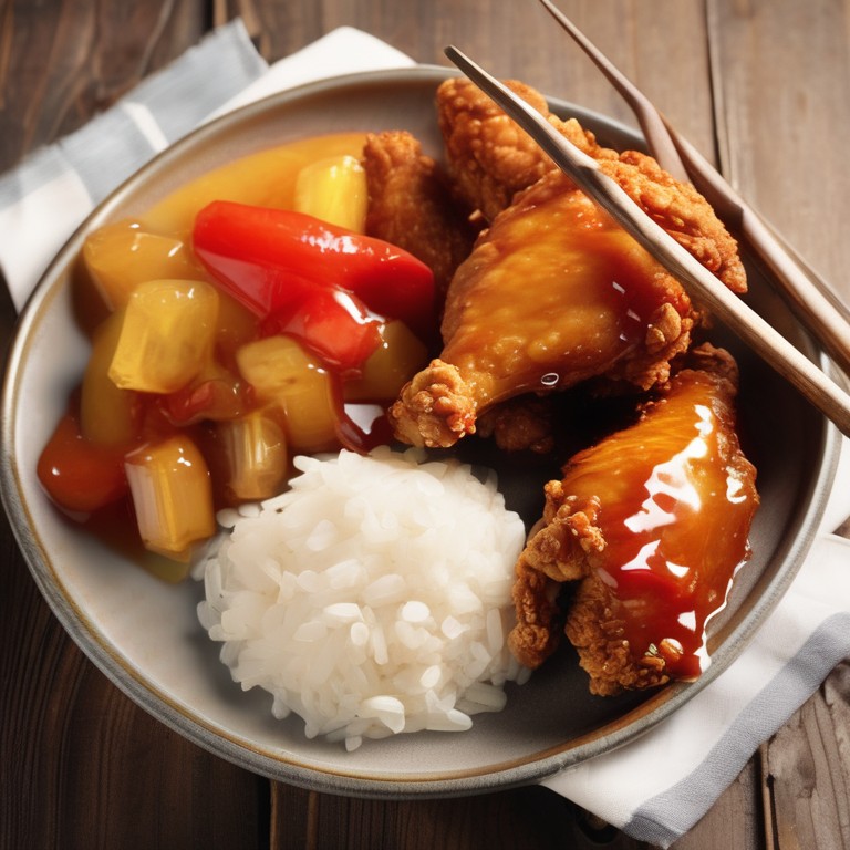 Fried Chicken with Sweet and Sour Honey Sauce