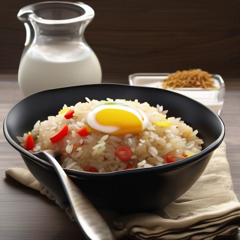 Spicy Rice with Onion, Tomato, Egg, Potato, and Chilly