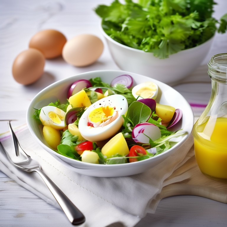 Boiled Egg, Potatoes, and Curd Salad