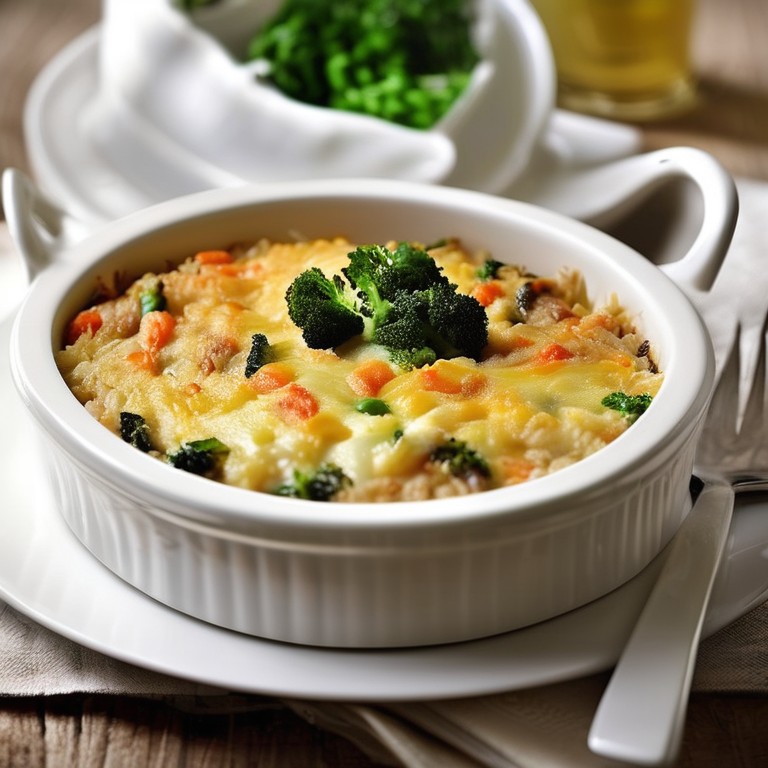 Gratin de riz et légumes