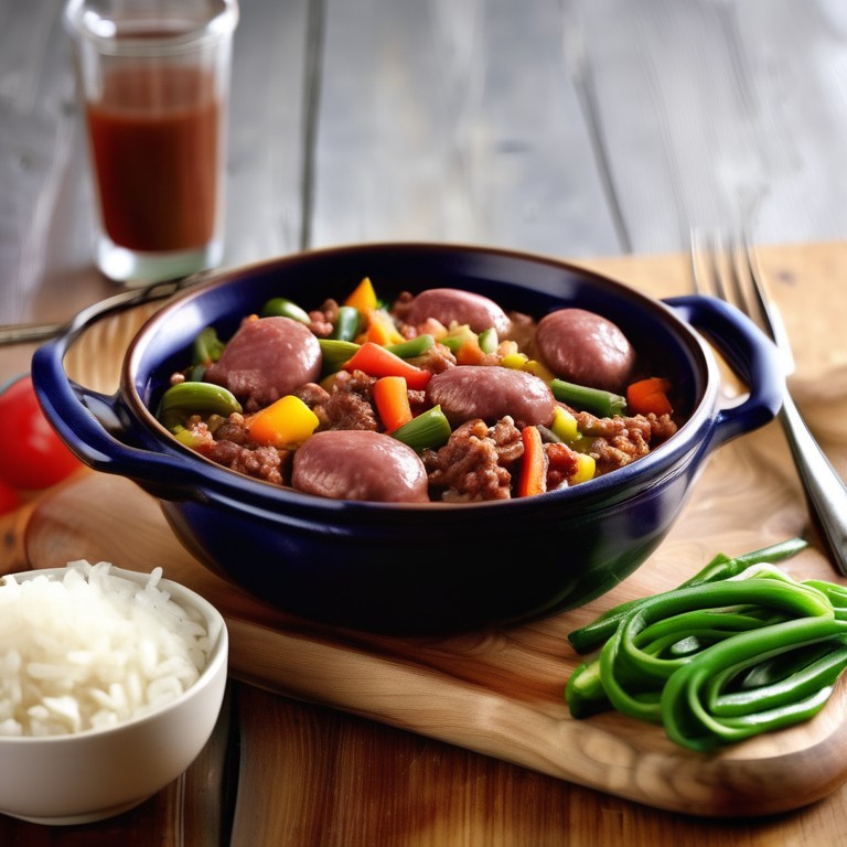 Sausage and Beef Rice Skillet