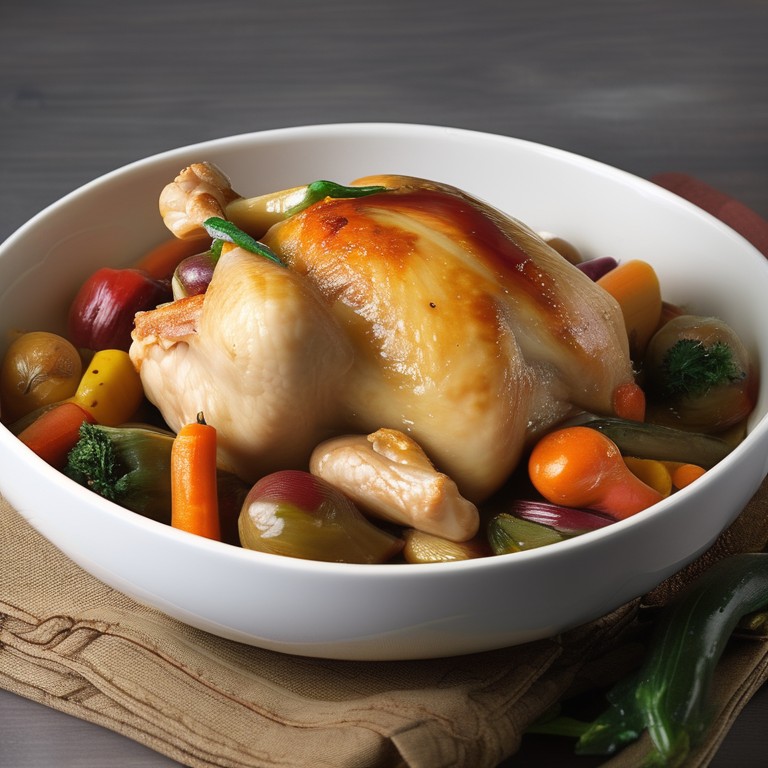 Poulet aux légumes rôtis