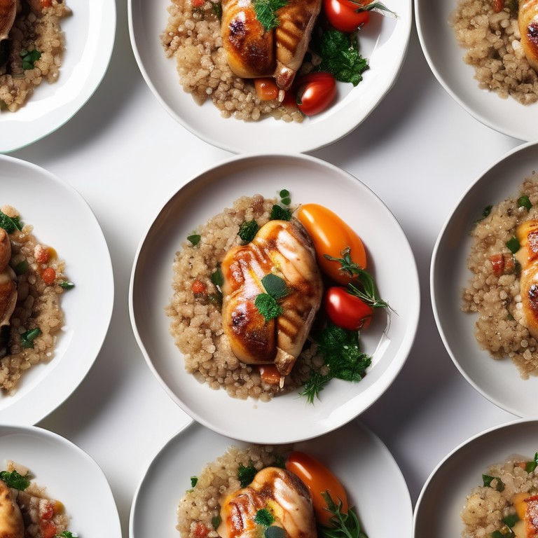 Poulet grillé avec quinoa aux légumes