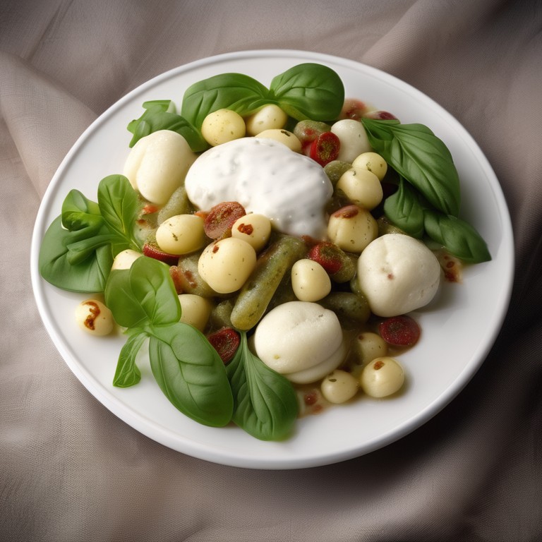 Gnocchi-Salat mit Spinat und Mozzarella
