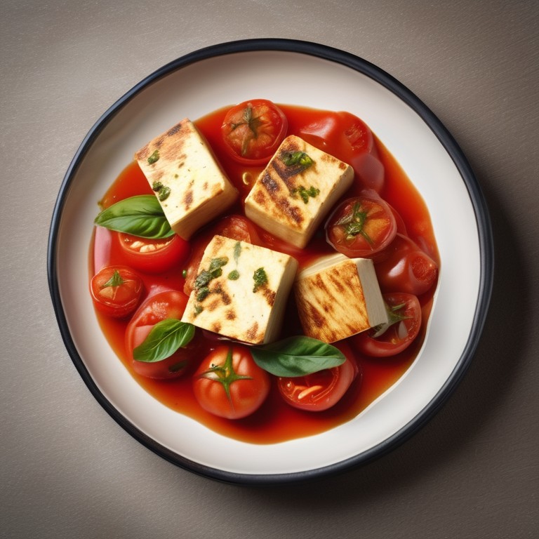 Tofu mit passierten Tomaten