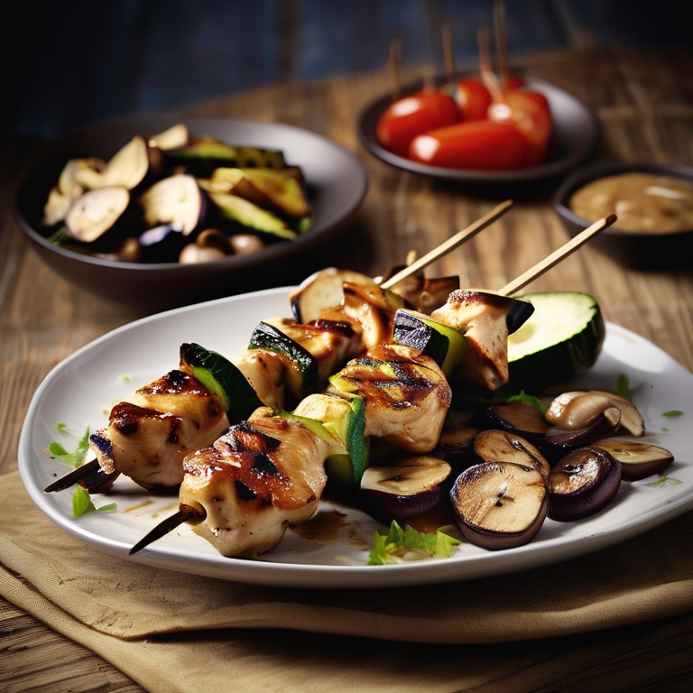 Grilled Chicken and Vegetable Skewers