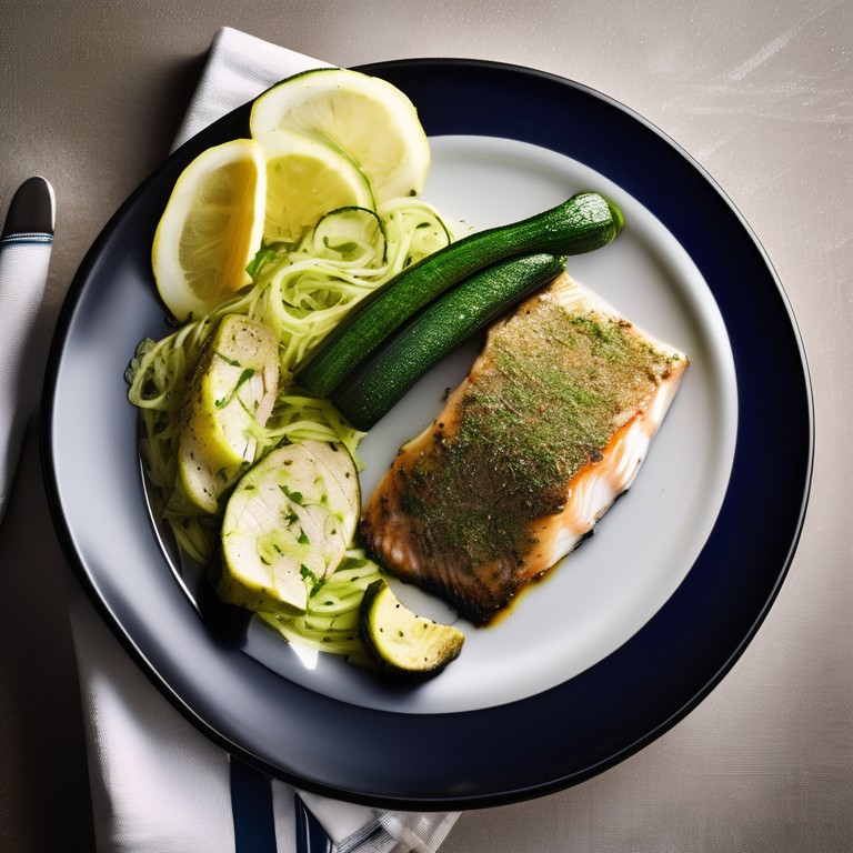 Herb-Crusted Fish with Zucchini Ribbons