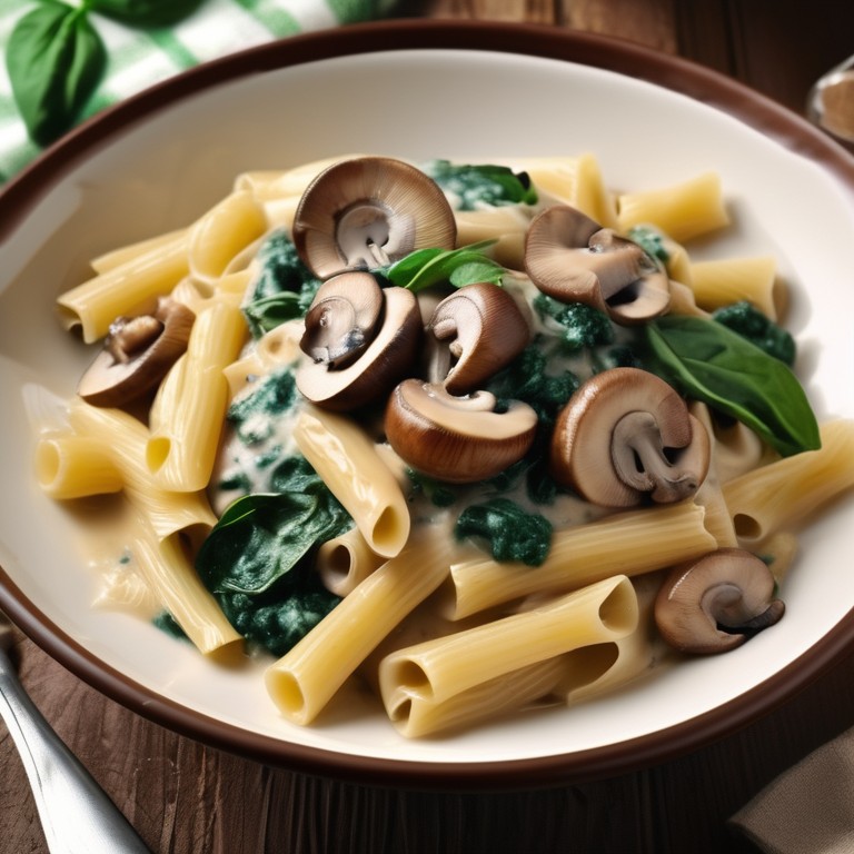 Creamy Mushroom Spinach Pasta