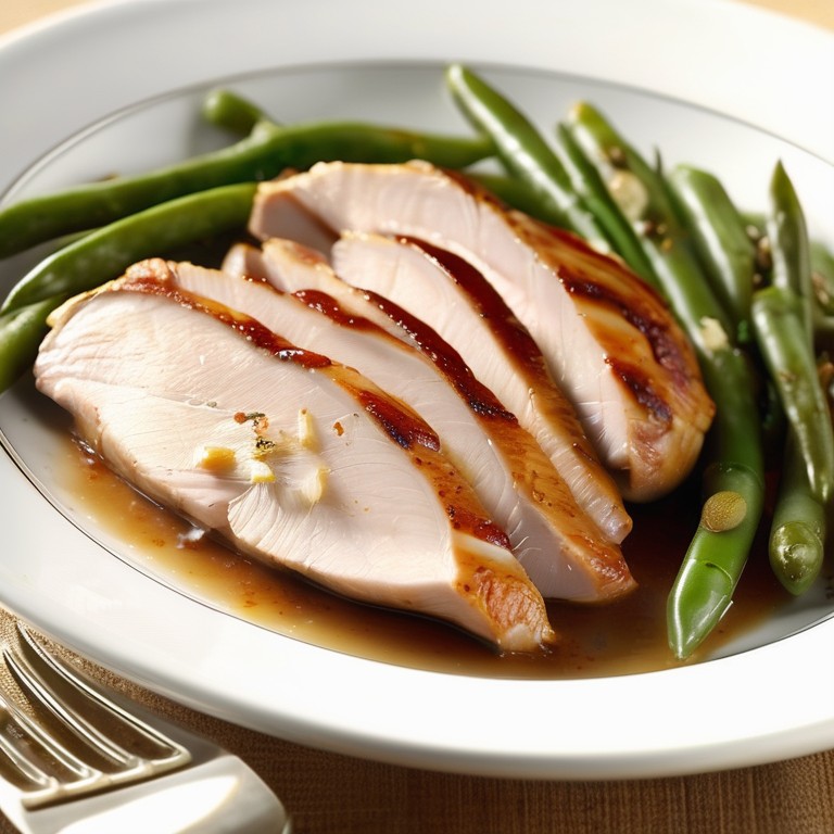 Roasted Turkey Breast with Garlic Green Beans