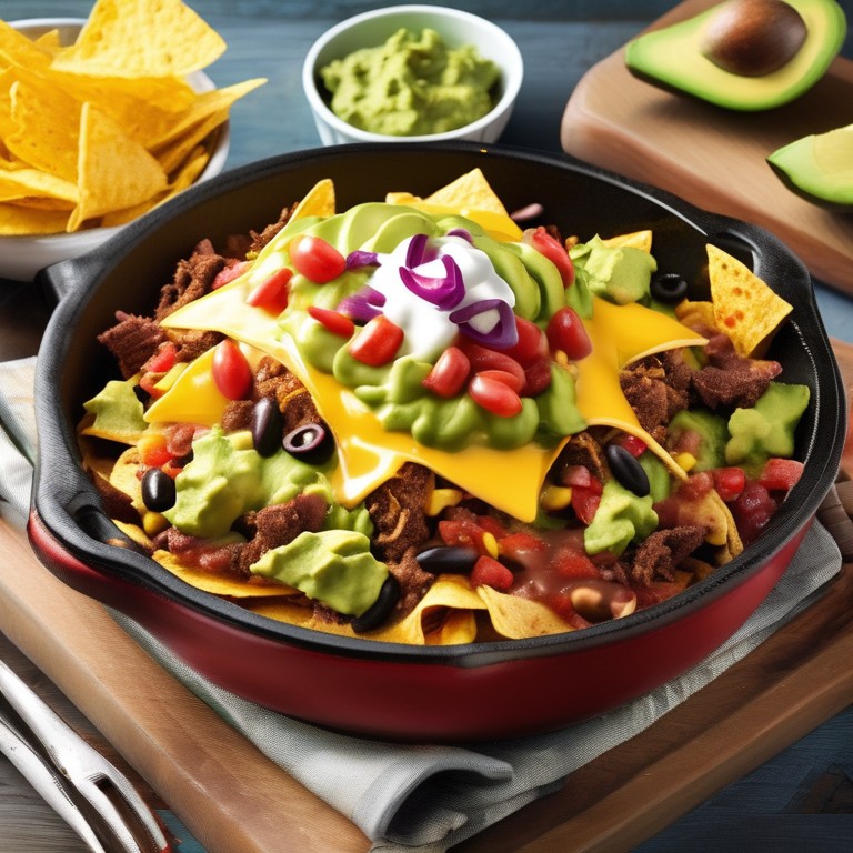 Loaded Nachos with Guacamole