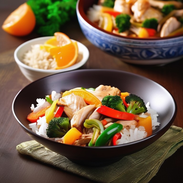 Spicy Chicken and Vegetable Stir-Fry with Rice