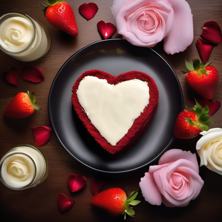 Valentine's Day Heart-Shaped Red Velvet Cake