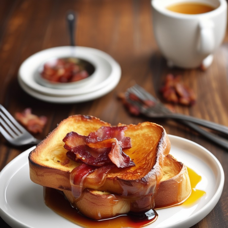 Savory French Toast with Maple-Glazed Bacon