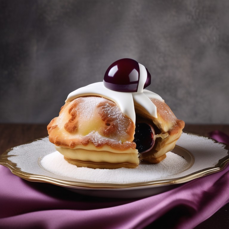 Lavender Plum French Style Pastry with Creme Diplomat and Craquelin Components