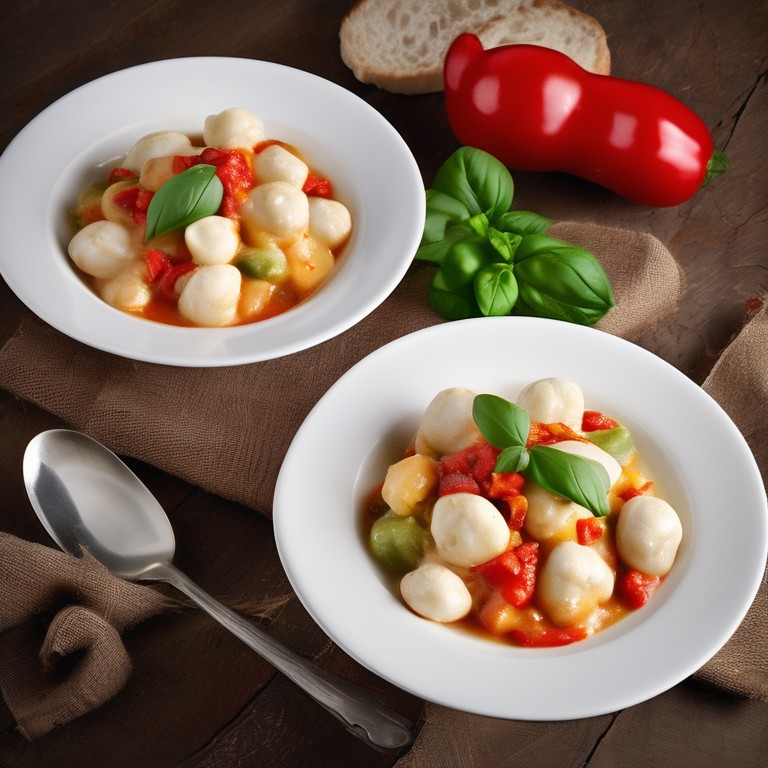 Gnocchi con Salsa de Pollo y Verduras