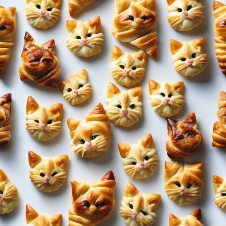 Savory Cat-shaped Puff Pastry Snacks