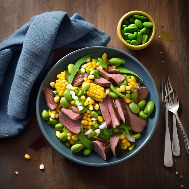 Lamb and Broad Bean Salad with Sweetcorn
