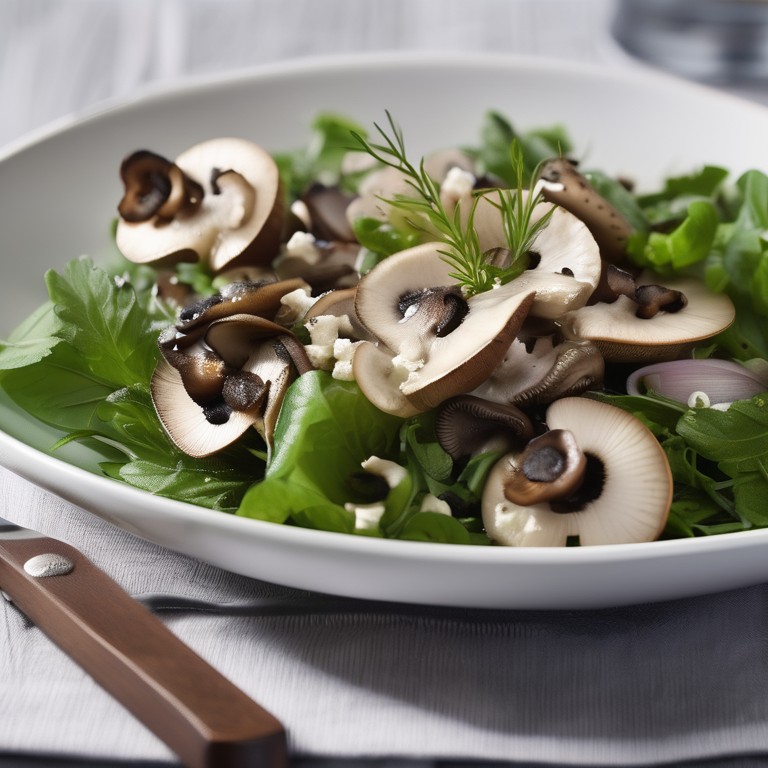 Mushroom and Danish Fetta Herb Salad