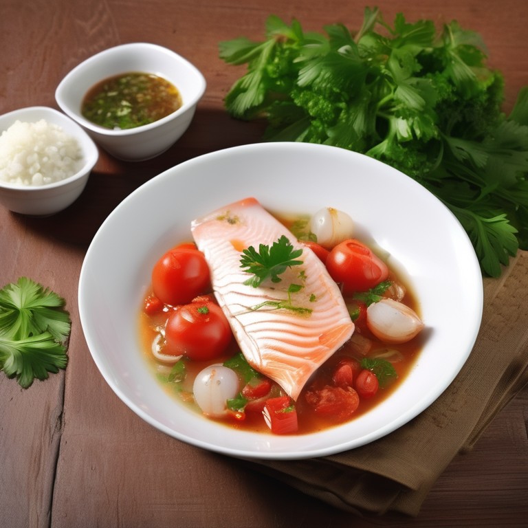 Mintai Fish with Tomato and Onion