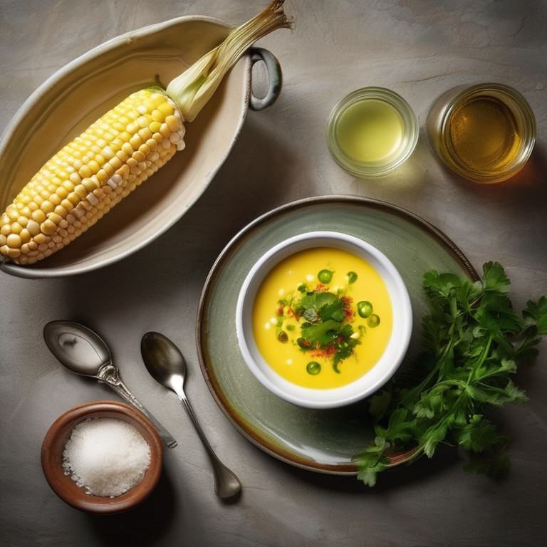 Creamy Corn Soup with Jalapeno Oil