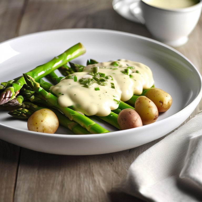 Asparagus and New Potatoes with Sauce Gribiche