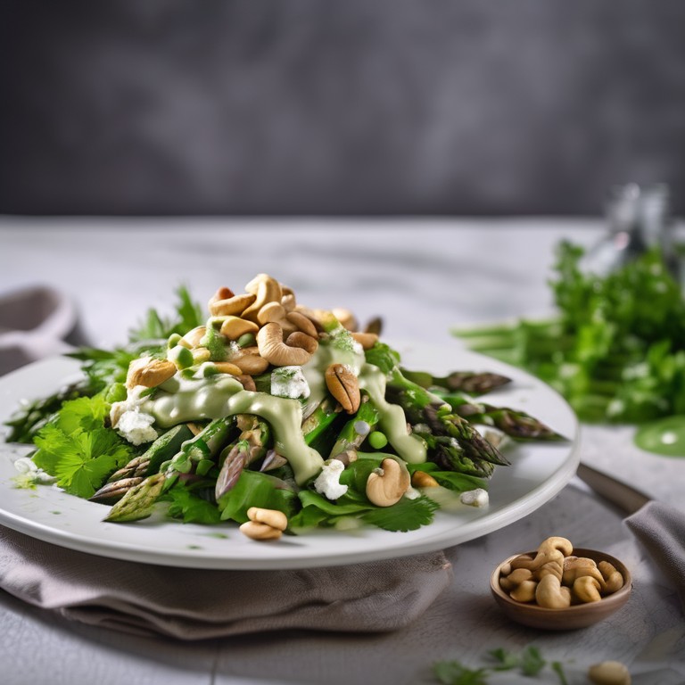 Asparagus Salad with Cashew Green Chutney