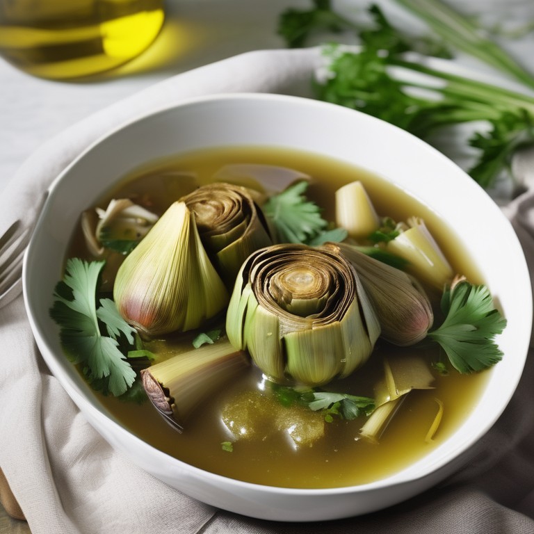 Braised Artichokes and Leeks