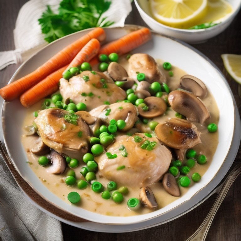 Creamy Lemon Chicken with Mushrooms and Vegetables