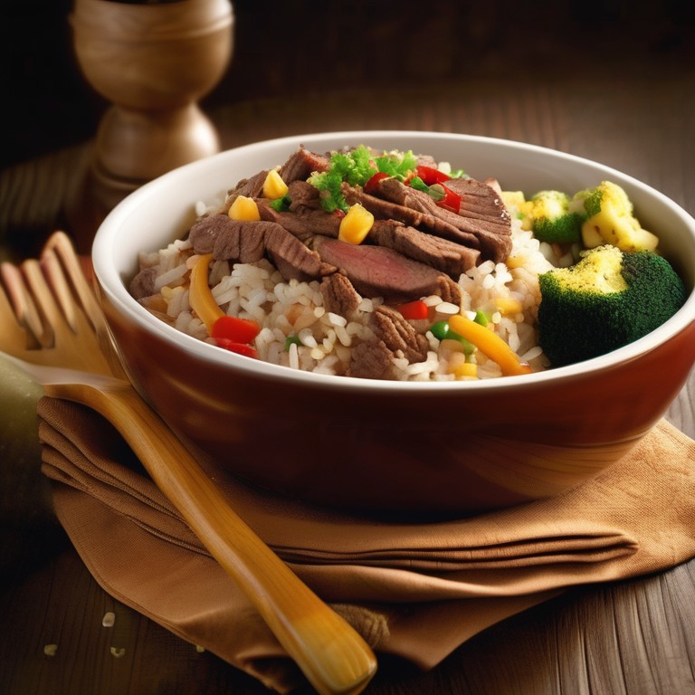 Arroz con Carne y Queso