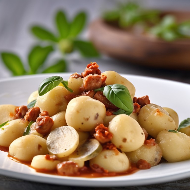 Selbstgemachte Gnocchi mit Pilzen und Käse