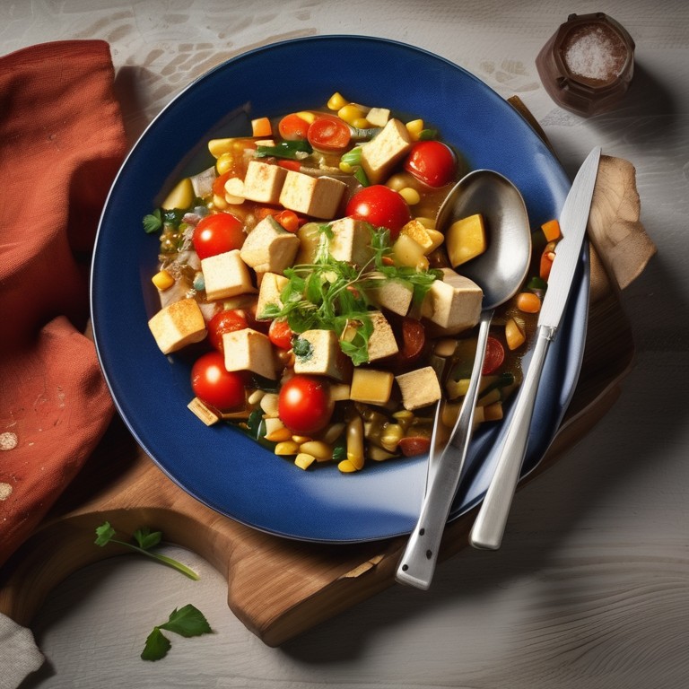 Gemüse-Tofu-Pfanne mit Reisnudeln