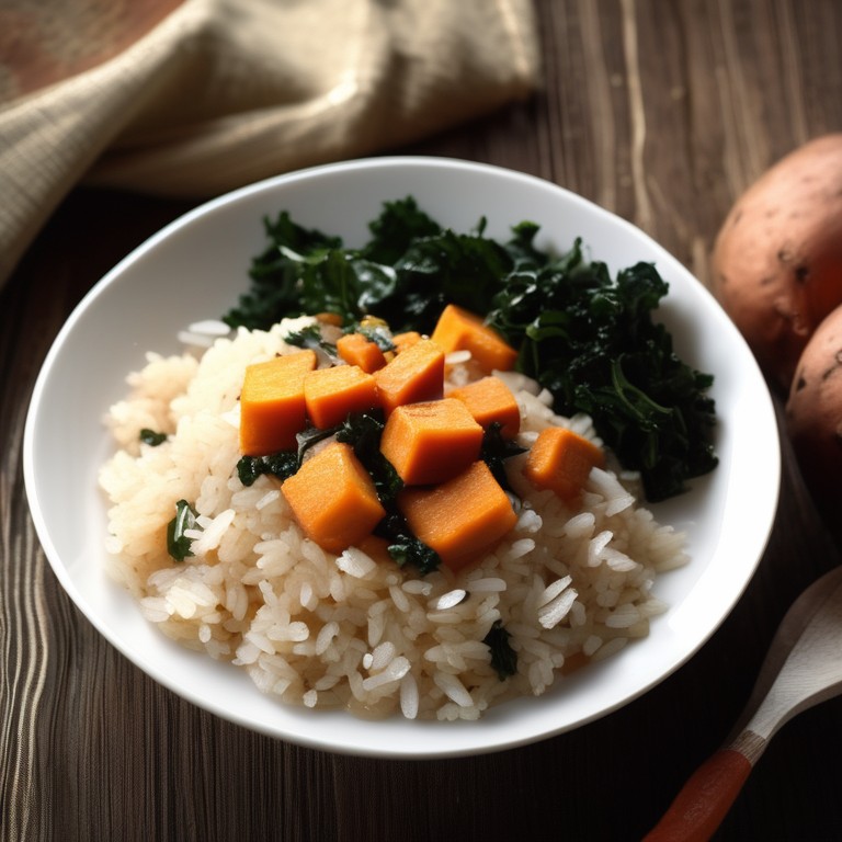 Arroz Com Batata-Doce e Couve