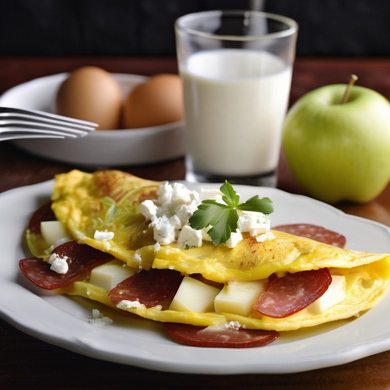 Apfel-Käse-Salami Omelette - Mr. Cook