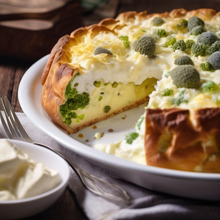 Blumenkohl-Brokkoli-Auflauf mit Schinken und Käse